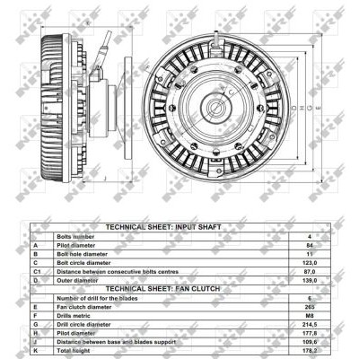 Слика на Виско вентилатор NRF 49163 за камион Scania P,G,R,T Series R 520 - 80 коњи дизел