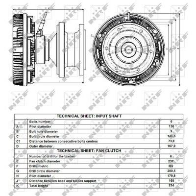 Слика на Виско вентилатор NRF 49166 за камион Mercedes Actros MP2, MP3 1841, L, LL - 408 коњи дизел