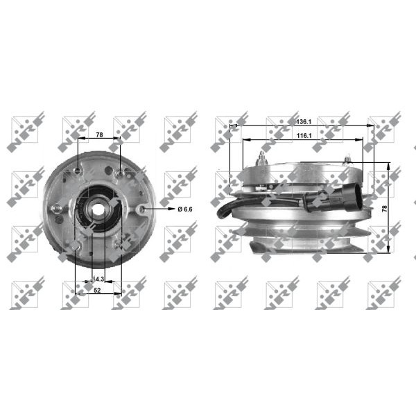 Слика на Виско вентилатор NRF 49703 за камион Iveco Daily 1 Box 49-12 V (15154204, 15154211, 15154215, 15154217, 15154404, 1 - 122 коњи дизел