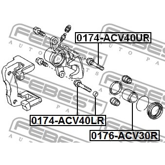 Слика на водач, сопирачки апарат FEBEST 0174-ACV40LR за Toyota RAV4 3.5 VVTi 4WD - 269 коњи бензин