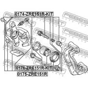 Слика 2 на водач, сопирачки апарат FEBEST 0174-ZRE151R-KIT