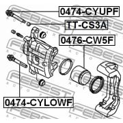 Слика 2 на водач, сопирачки апарат FEBEST 0474-CYUPF