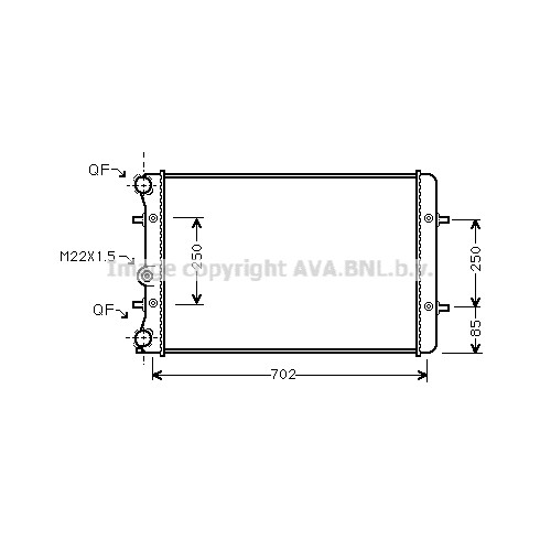 Слика на Воден радиатор (ладник) AVA QUALITY COOLING AI2155 за Audi A3 (8L1) 1.6 - 102 коњи бензин