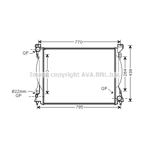 Слика на Воден радиатор (ладник) AVA QUALITY COOLING AI2230 за Audi A6 Avant (4F5, C6) 2.8 FSI - 220 коњи бензин