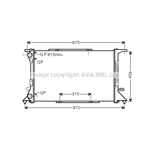 Слика на Воден радиатор (ладник) AVA QUALITY COOLING AI2306 за Audi A4 Avant (8K5, B8) 1.8 TFSI - 170 коњи бензин