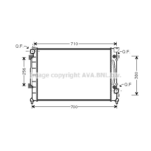 Слика на Воден радиатор (ладник) AVA QUALITY COOLING AIA2157 за Audi A6 Sedan (4B, C5) 2.5 TDI - 155 коњи дизел