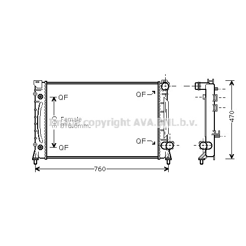 Слика на Воден радиатор (ладник) AVA QUALITY COOLING AIA2158