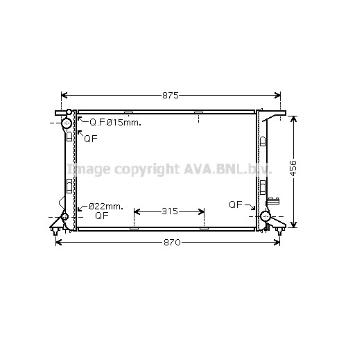 Слика на Воден радиатор (ладник) AVA QUALITY COOLING AIA2290 за Audi A6 Avant (4F5, C6) RS6 quattro - 580 коњи бензин