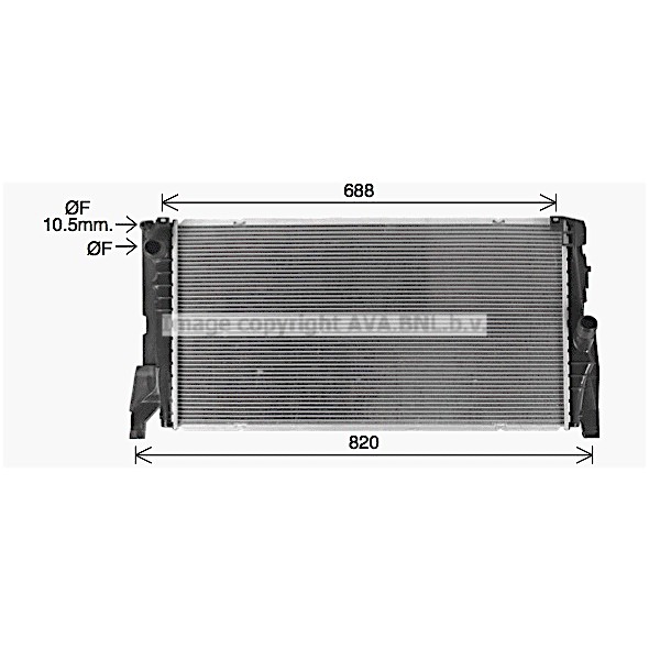 Слика на Воден радиатор (ладник) AVA QUALITY COOLING BW2585 за BMW X1 F48 sDrive 18 i - 136 коњи бензин