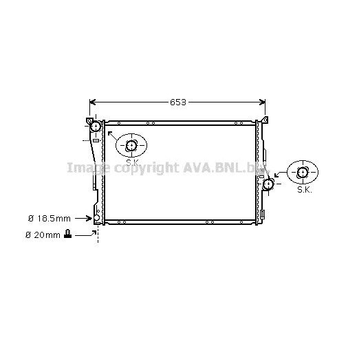 Слика на Воден радиатор (ладник) AVA QUALITY COOLING BWA2205 за BMW 3 Touring E46 330 xd - 204 коњи дизел