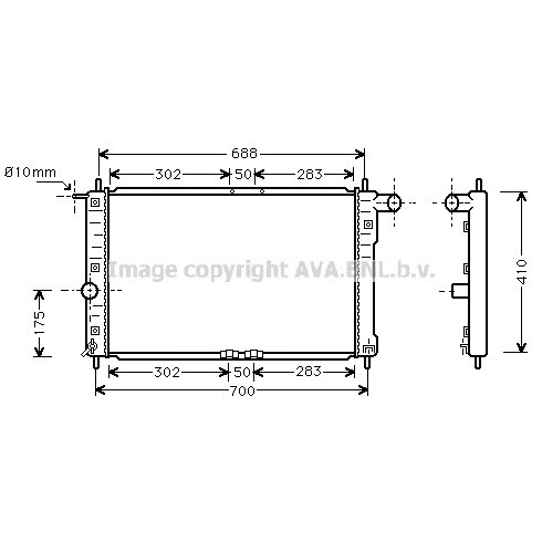 Слика на Воден радиатор (ладник) AVA QUALITY COOLING DWA2014 за CHEVROLET LANOS Sedan 1.5 - 87 коњи бензин