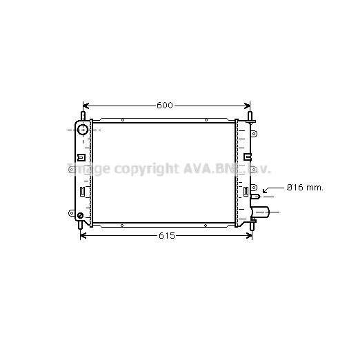 Слика на Воден радиатор (ладник) AVA QUALITY COOLING FD2152 за Ford Escort 6 (gal) 1.8 i 16V - 105 коњи бензин