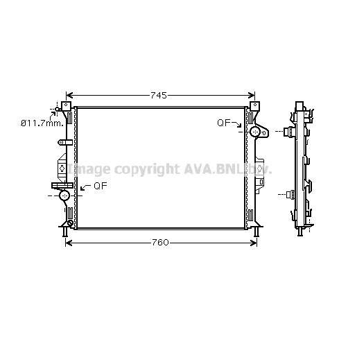 Слика на Воден радиатор (ладник) AVA QUALITY COOLING FDA2423 за Ford Mondeo 4 Turnier 2.0 - 145 коњи бензин