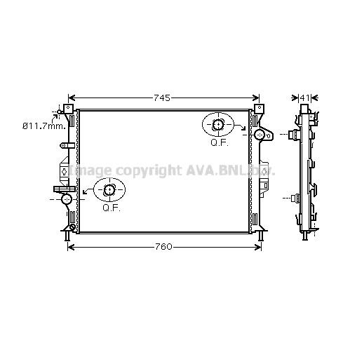 Слика на Воден радиатор (ладник) AVA QUALITY COOLING FDA2424 за Ford Mondeo 4 Turnier 2.0 TDCi - 115 коњи дизел