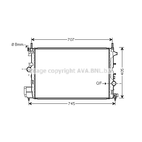 Слика на Воден радиатор (ладник) AVA QUALITY COOLING FT2338 за Fiat Croma 194 2.4 D Multijet - 200 коњи дизел