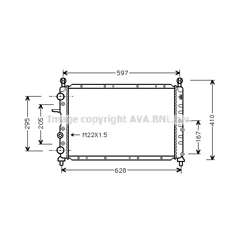 Слика на Воден радиатор (ладник) AVA QUALITY COOLING FTA2066 за Fiat Tipo (160) 1.6 - 76 коњи бензин