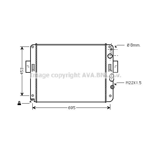 Слика на Воден радиатор (ладник) AVA QUALITY COOLING IV2061 за камион Iveco Daily 1 Box 35-10 (15034111, 15034204, 15034211, 15034215, 15034217, 150 - 103 коњи дизел