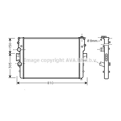 Слика на Воден радиатор (ладник) AVA QUALITY COOLING IVA2087 за камион Iveco Daily 2006 Platform 35C13, 35C13 /P, 35S13 D, 35S13, 35S13 /P - 126 коњи дизел