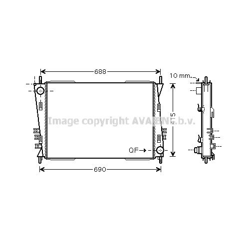 Слика на Воден радиатор (ладник) AVA QUALITY COOLING JRA2037 за Jaguar X-Type Saloon (CF1) 2.2 D - 150 коњи дизел