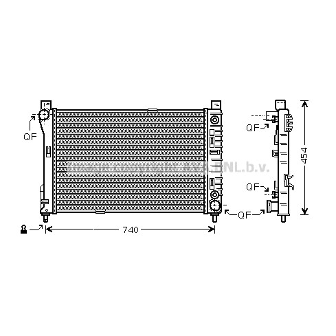 Слика на Воден радиатор (ладник) AVA QUALITY COOLING MSA2286 за Mercedes C-class Sports Coupe (CL203) C 230 Kompressor (203.747) - 197 коњи бензин