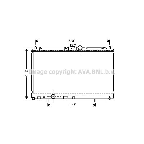 Слика на Воден радиатор (ладник) AVA QUALITY COOLING MT2195 за Mitsubishi Lancer Saloon (CS A) 2.0 16V EVO VIII (CT9A) - 265 коњи бензин