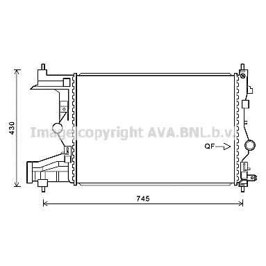 Слика на Воден радиатор (ладник) AVA QUALITY COOLING OLA2487 за Opel Astra J Sedan 1.3 CDTI - 95 коњи дизел