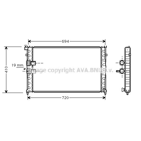 Слика на Воден радиатор (ладник) AVA QUALITY COOLING PEA2177 за Peugeot 605 Saloon 2.0 Turbo - 147 коњи бензин