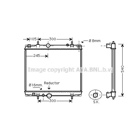 Слика на Воден радиатор (ладник) AVA QUALITY COOLING PEA2276 за Citroen C8 EA,EB 2.0 16V - 141 коњи бензин