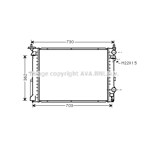 Слика на Воден радиатор (ладник) AVA QUALITY COOLING RT2259 за Renault Laguna Grandtour (K56) 2.0 - 114 коњи бензин