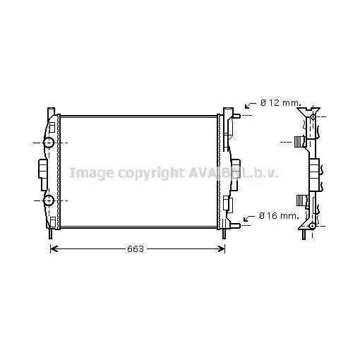 Слика на Воден радиатор (ладник) AVA QUALITY COOLING RT2307 за Renault Grand Scenic 2 (JM0-1) 2.0 - 135 коњи бензин