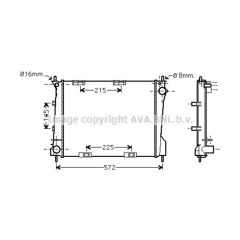 Слика на Воден радиатор (ладник) AVA QUALITY COOLING RT2371 за Renault Clio 3 1.5 dCi (BR1C, CR1C) - 103 коњи дизел