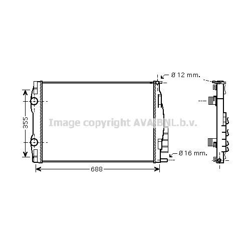 Слика на Воден радиатор (ладник) AVA QUALITY COOLING RT2387 за Renault Megane 2 Coupe-Cabriolet 2.0 dCi - 150 коњи дизел