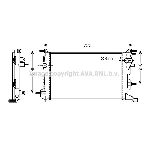 Слика на Воден радиатор (ладник) AVA QUALITY COOLING RT2410 за Renault Megane 3 Coupe 1.5 dCi (DZ0C, DZ1A) - 90 коњи дизел