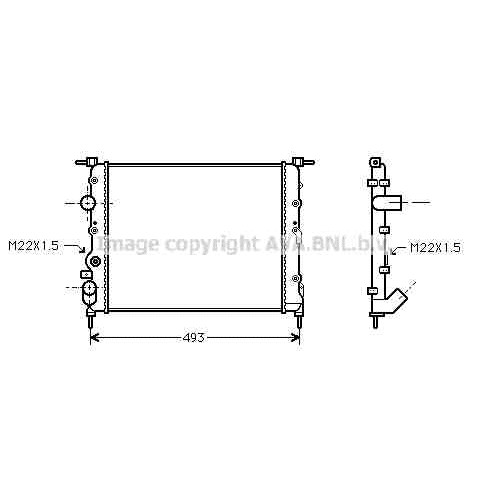 Слика на Воден радиатор (ладник) AVA QUALITY COOLING RTA2197 за Renault Megane 1 Classic (LA0-1) 1.4 (LA0E, LA0V) - 75 коњи бензин