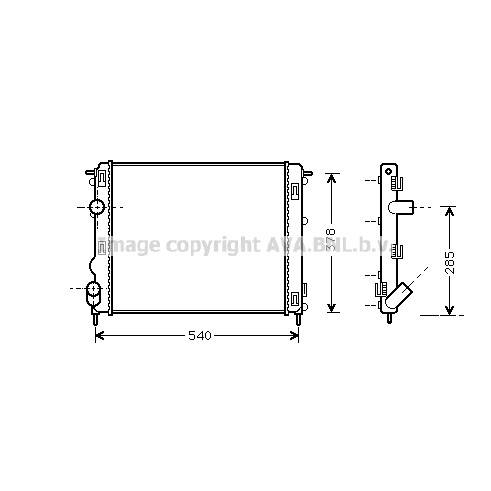 Слика на Воден радиатор (ладник) AVA QUALITY COOLING RTA2269 за Renault Clio 2 1.4 16V (B/CB0L) - 95 коњи бензин