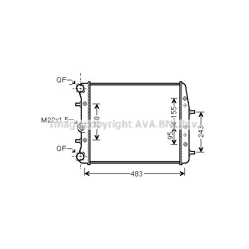 Слика на Воден радиатор (ладник) AVA QUALITY COOLING SA2005 за VW Polo 4 (9n) 1.2 - 54 коњи бензин