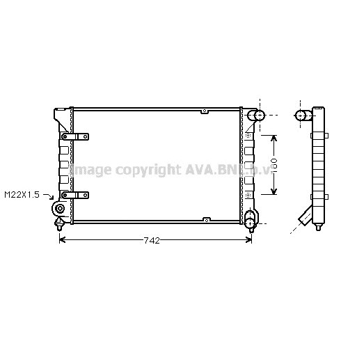 Слика на Воден радиатор (ладник) AVA QUALITY COOLING ST2020 за Seat Toledo (1L) 1.8 16V - 125 коњи бензин