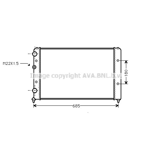 Слика на Воден радиатор (ладник) AVA QUALITY COOLING VNA2115 за VW Caddy 2 Box (9K9A) 1.9 SDI - 64 коњи дизел