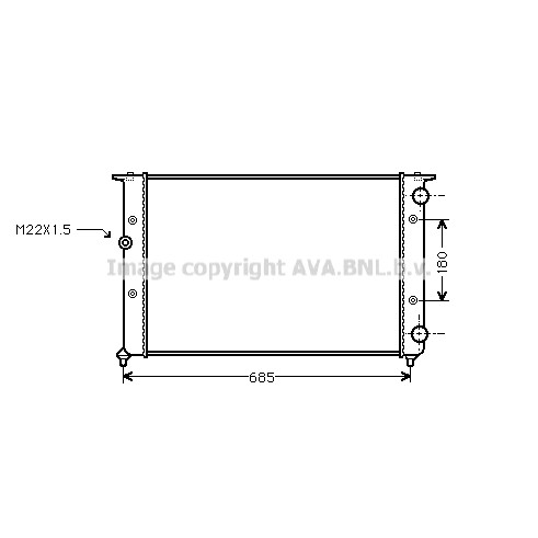 Слика на Воден радиатор (ладник) AVA QUALITY COOLING VNA2116 за VW Caddy 2 Box (9K9A) 1.9 SDI - 64 коњи дизел