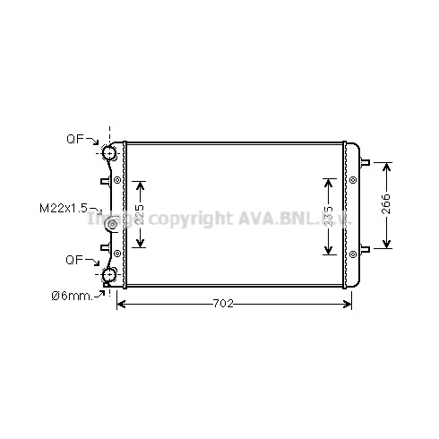 Слика на Воден радиатор (ладник) AVA QUALITY COOLING VNA2174 за VW Beetle (9C1,1C1) 1.8 T - 150 коњи бензин