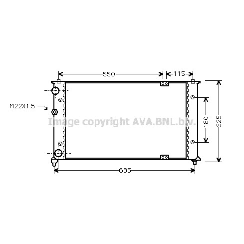 Слика на Воден радиатор (ладник) AVA QUALITY COOLING VNA2192 за VW Caddy 2 Box (9K9A) 1.9 SDI - 64 коњи дизел