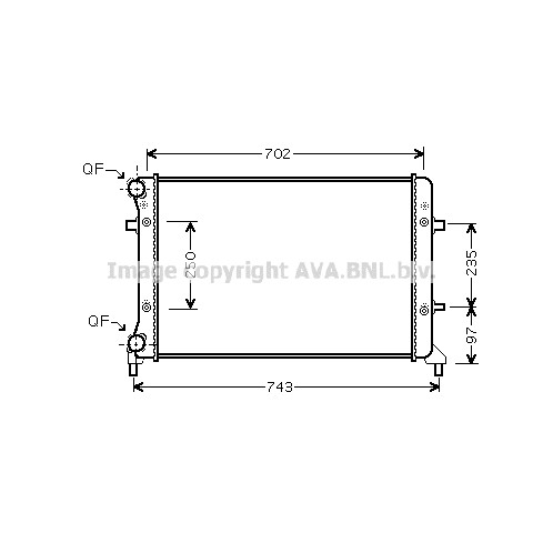 Слика на Воден радиатор (ладник) AVA QUALITY COOLING VNA2205 за Skoda Laura (1Z3) 1.4 - 75 коњи бензин