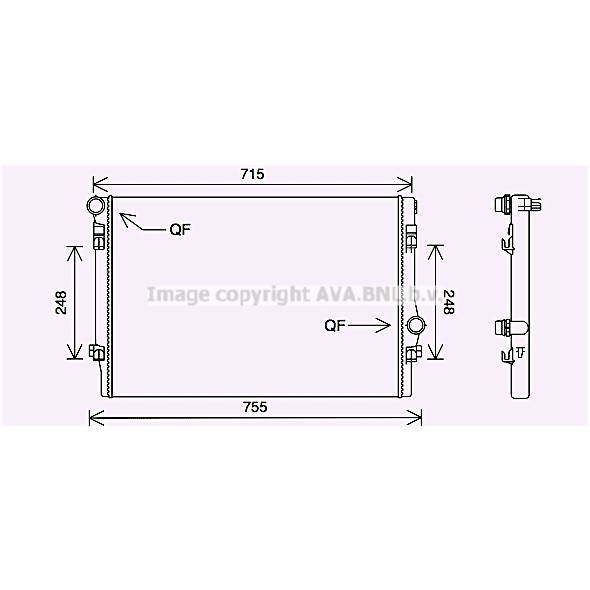 Слика на Воден радиатор (ладник) AVA QUALITY COOLING VNA2336 за Audi A3 Sedan (8VS) S3 - 280 коњи бензин