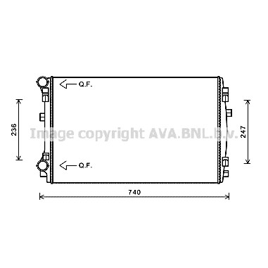 Слика на Воден радиатор (ладник) AVA QUALITY COOLING VNA2338 за Audi A3 Sedan (8VS) 2.0 TDI - 143 коњи дизел