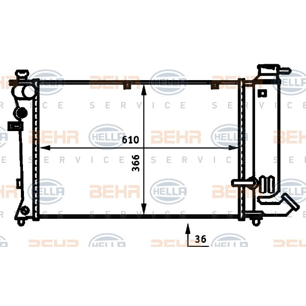 Слика на Воден радиатор (ладник) BEHR HELLA SERVICE 8MK 376 707-121