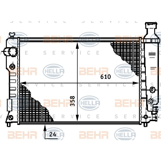 Слика на Воден радиатор (ладник) BEHR HELLA SERVICE 8MK 376 708-681