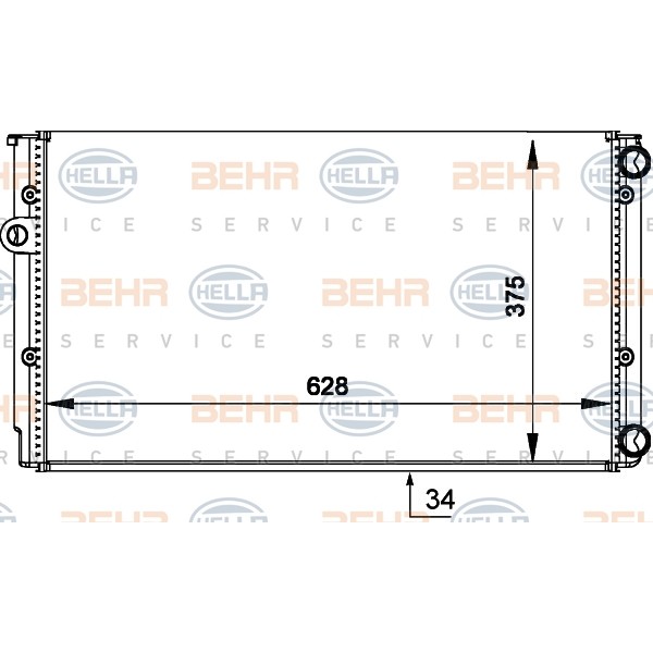 Слика на Воден радиатор (ладник) BEHR HELLA SERVICE 8MK 376 714-044 за VW Jetta 3 (1H2) 1.9 TDI - 110 коњи дизел