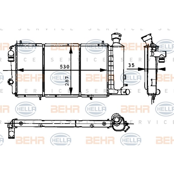 Слика на Воден радиатор (ладник) BEHR HELLA SERVICE 8MK 376 715-371