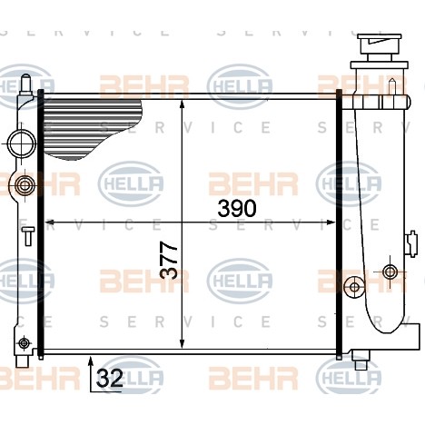 Слика на Воден радиатор (ладник) BEHR HELLA SERVICE 8MK 376 715-391