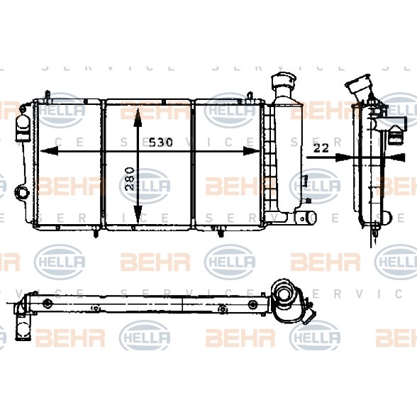 Слика на Воден радиатор (ладник) BEHR HELLA SERVICE 8MK 376 715-411